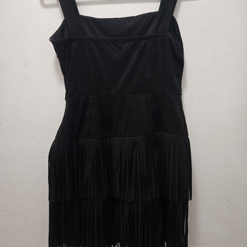 Elegant Black Fringe Dress